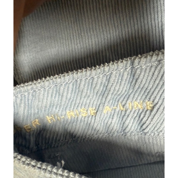 American Eagle Super High Rise A Line Corduroy Blue Button Skirt Size 16 - Picture 5 of 6